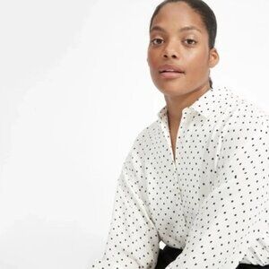 Everlane White Polka Dot Shirt Size 4